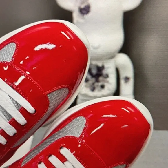 Prada Men’s White And Red Sneakers